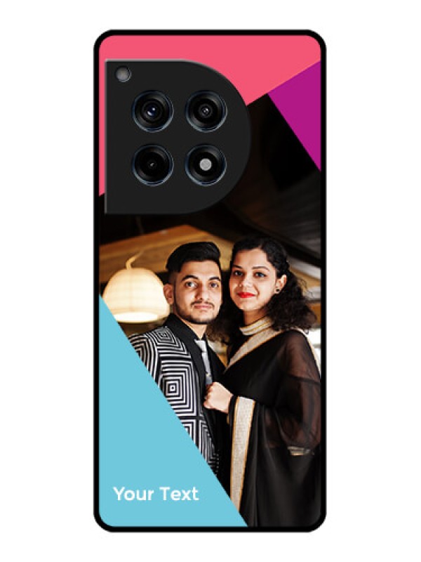 Custom Oneplus 12R 5G Custom Glass Phone Case - Stacked Triple Colour Design