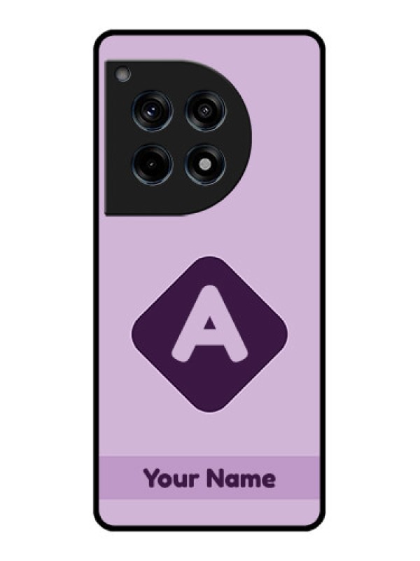 Custom Oneplus 12R 5G Custom Glass Phone Case - Custom Letter In Curved Badge Design