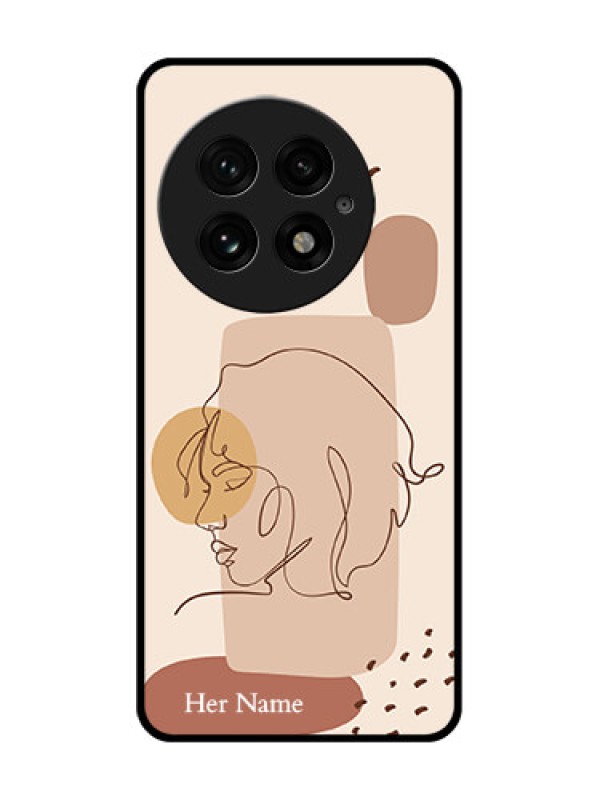 Custom OnePlus 13 5G Custom Glass Phone CaseCalm Woman Line Art Design