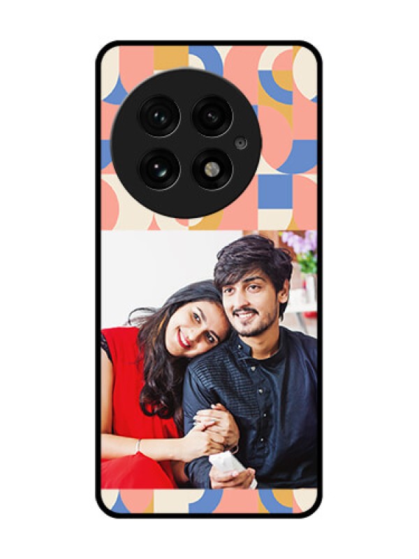 Custom OnePlus 13 5G Custom Glass Phone CaseSemi - Circle Maze Pattern Design