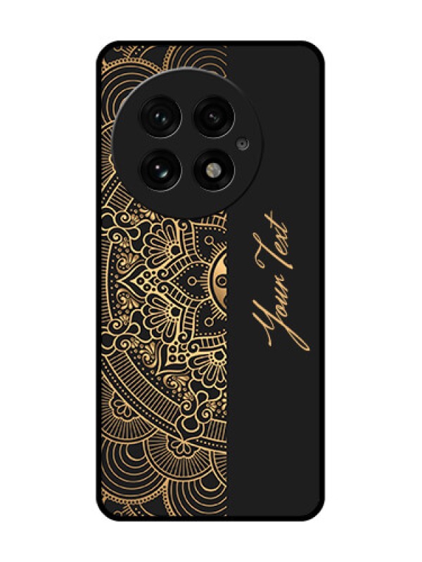 Custom OnePlus 13 5G Custom Glass Phone CaseMandala Art With Custom Text Design