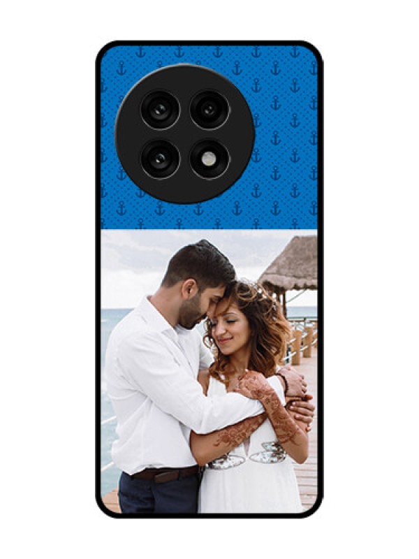 Custom OnePlus 13R 5G Custom Glass Phone Case - Blue Anchors Design