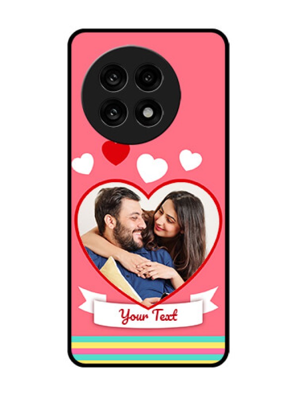 Custom OnePlus 13R 5G Custom Glass Phone Case - Love Shapes Doodle Design