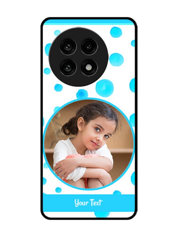 Custom OnePlus 13R 5G Custom Glass Phone Case - Blue Bubbles Pattern Design