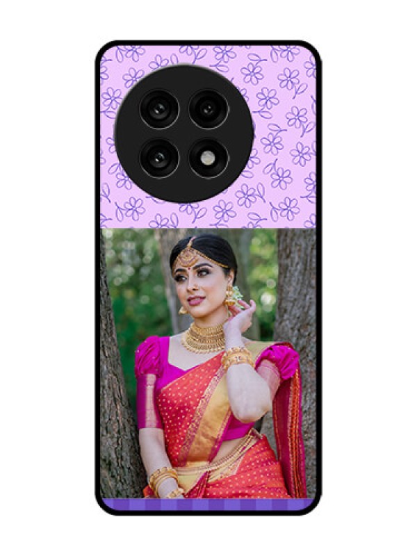 Custom OnePlus 13R 5G Custom Glass Phone Case - Purple Floral Design