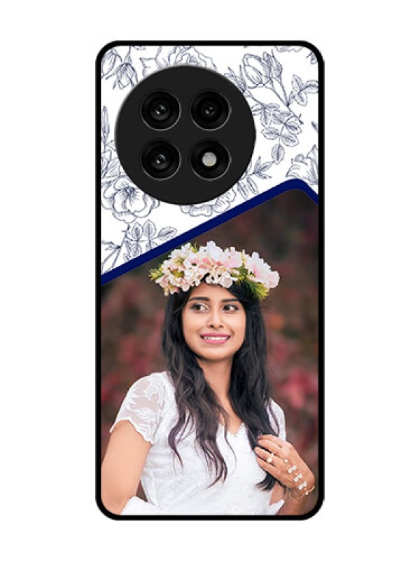 Custom OnePlus 13R 5G Custom Glass Phone Case - Classy Floral Design