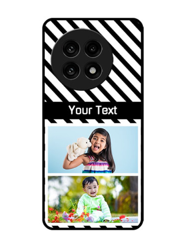 Custom OnePlus 13R 5G Custom Glass Phone Case - Black And White Stripes Design