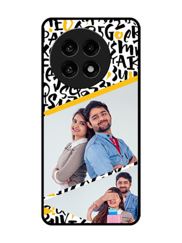 Custom OnePlus 13R 5G Custom Glass Phone Case - Letters Pattern Design