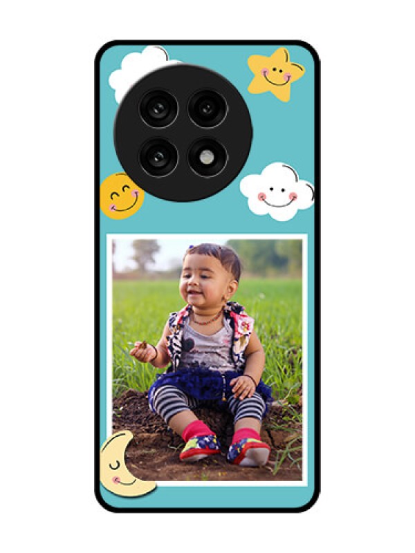Custom OnePlus 13R 5G Custom Glass Phone Case - Smiley Kids Stars Design