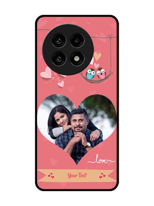 Custom OnePlus 13R 5G Custom Glass Phone Case - Peach Color Love Design