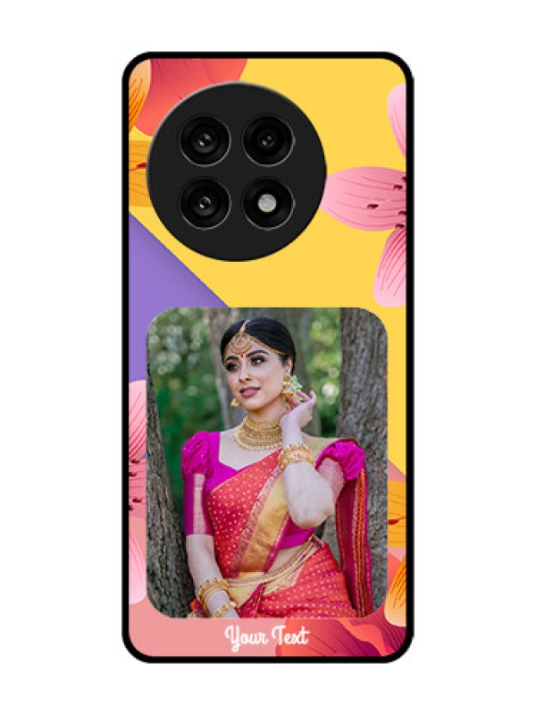 Custom OnePlus 13R 5G Custom Glass Phone Case - 3 Image With Vintage Floral Design