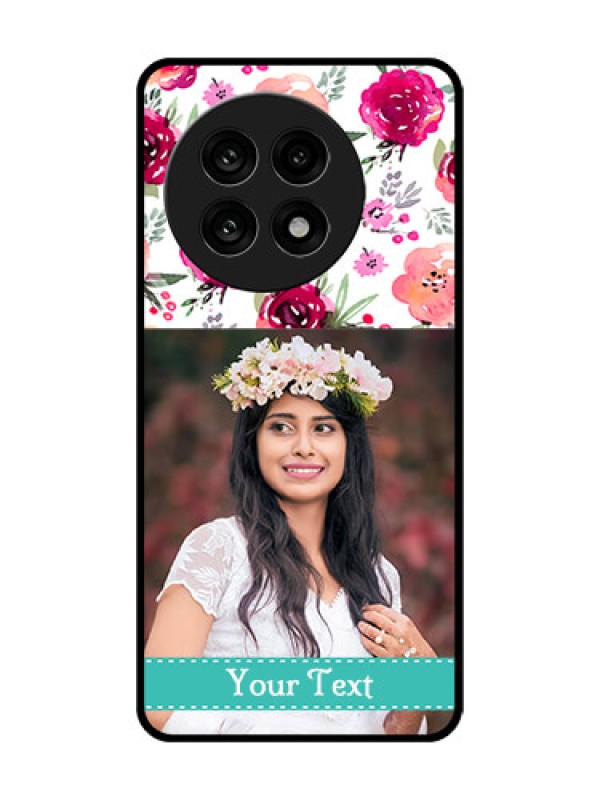 Custom OnePlus 13R 5G Custom Glass Phone Case - Water Colors Floral Design