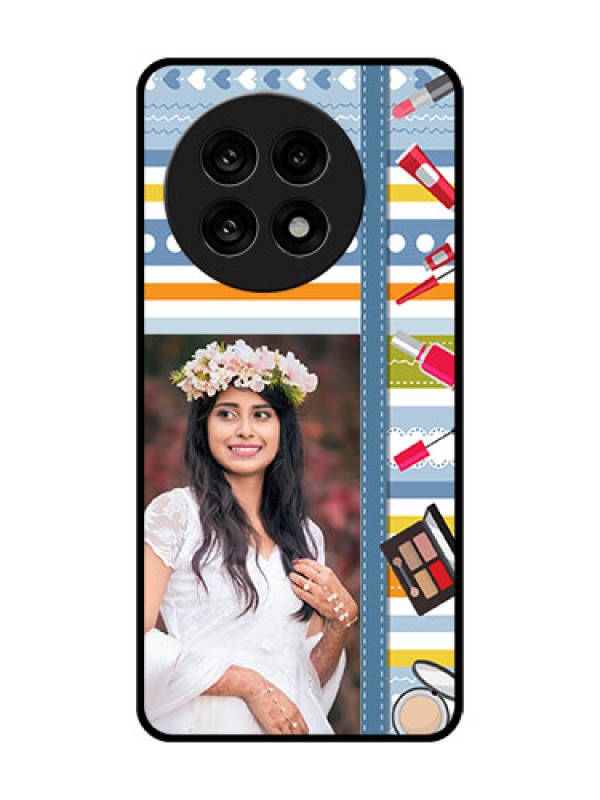 Custom OnePlus 13R 5G Custom Glass Phone Case - Makeup Icons Design