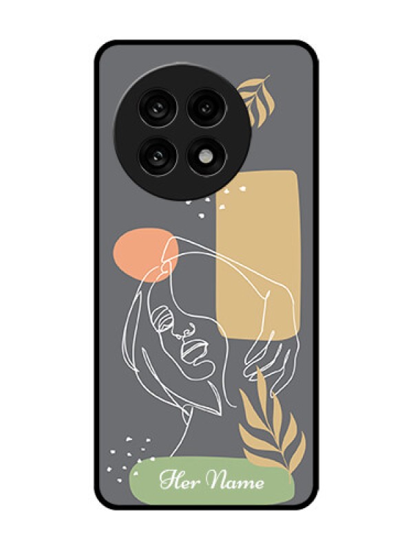 Custom OnePlus 13R 5G Custom Glass Phone Case - Gazing Woman Line Art Design