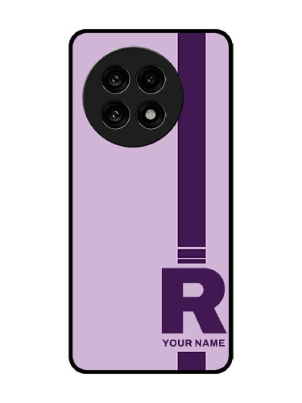 Custom OnePlus 13R 5G Custom Glass Phone Case - Simple Dual Tone Stripe With Name Design