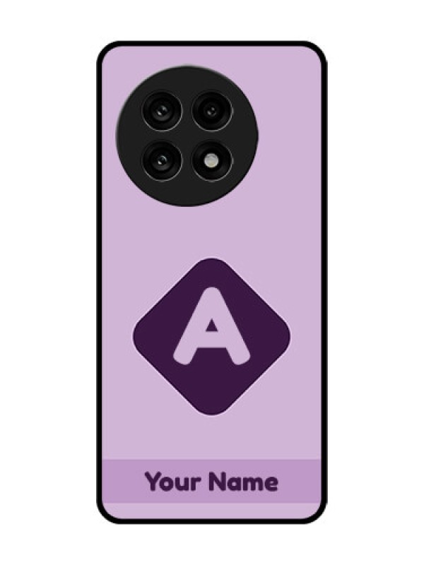 Custom OnePlus 13R 5G Custom Glass Phone Case - Custom Letter In Curved Badge Design