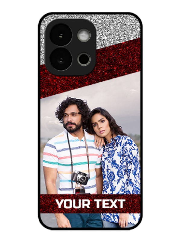 Custom OnePlus 13s 5G Custom Glass Phone Case - Image Holder With Glitter Strip Design