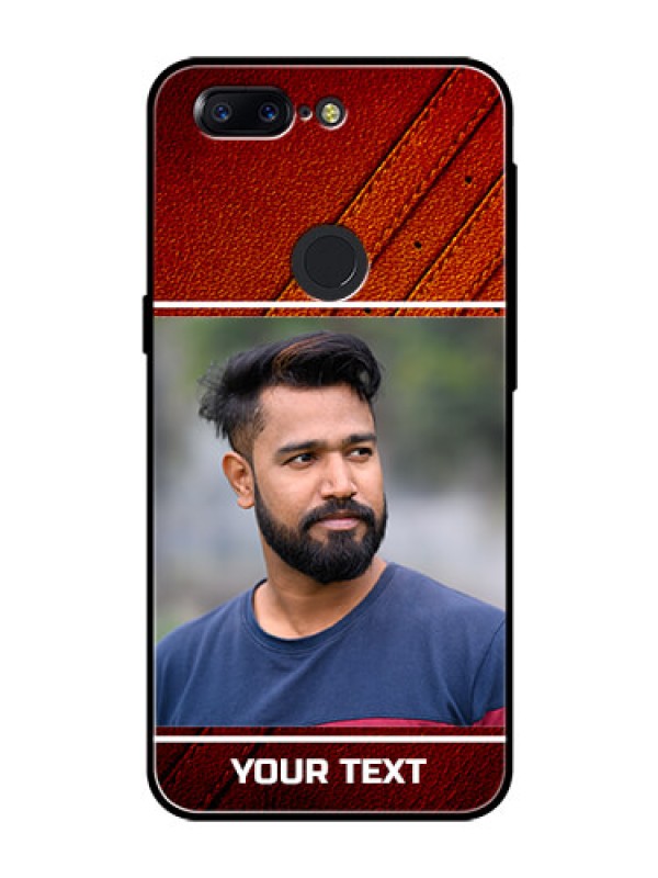 Custom OnePlus 5T Personalized Glass Phone Case  - Leather Phone Case Design