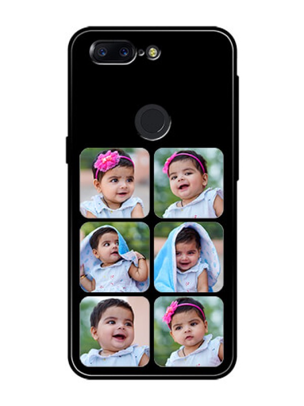 Custom OnePlus 5T Photo Printing on Glass Case  - Multiple Pictures Design