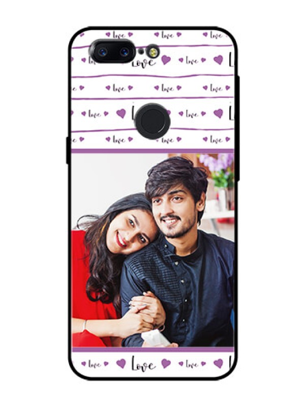 Custom OnePlus 5T Custom Glass Mobile Case  - Couples Heart Design
