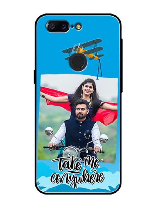 Custom OnePlus 5T Custom Glass Mobile Case  - Traveller Design 