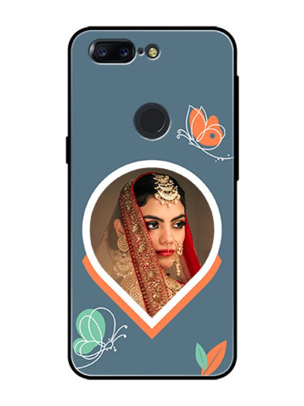 Custom OnePlus 5T Custom Glass Mobile Case - Droplet Butterflies Design