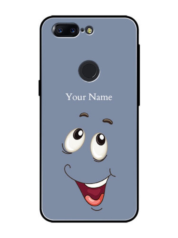 Custom OnePlus 5T Photo Printing on Glass Case - Laughing Cartoon Face Design