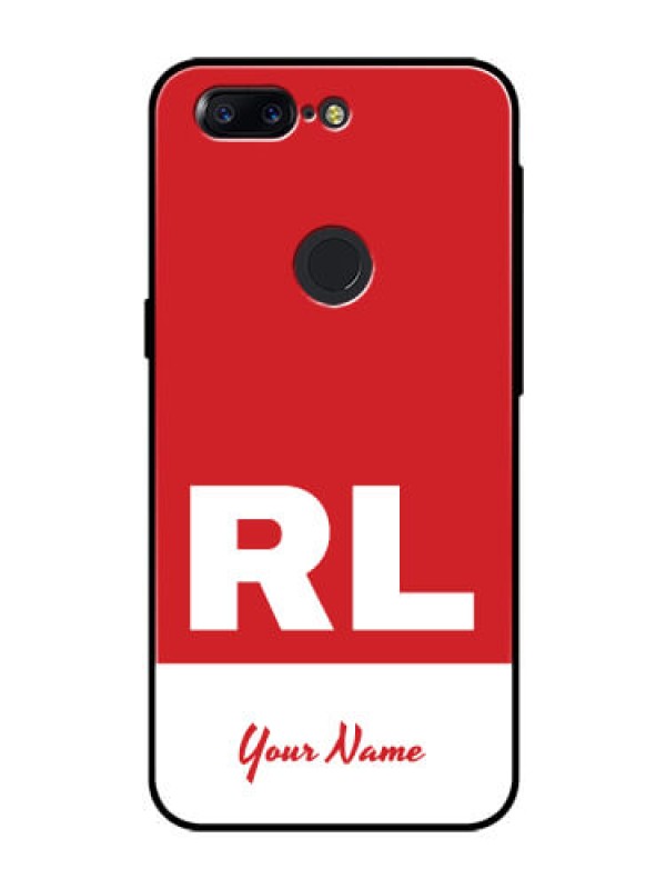 Custom OnePlus 5T Personalized Glass Phone Case - dual tone custom text Design