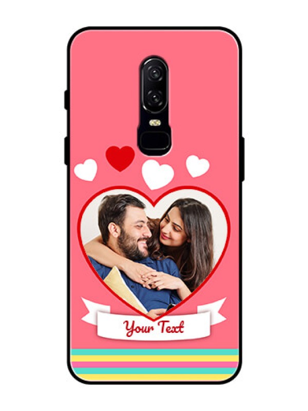 Custom OnePlus 6 Photo Printing on Glass Case  - Love Doodle Design