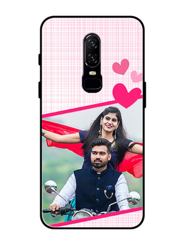 Custom OnePlus 6 Custom Glass Phone Case  - Love Shape Heart Design