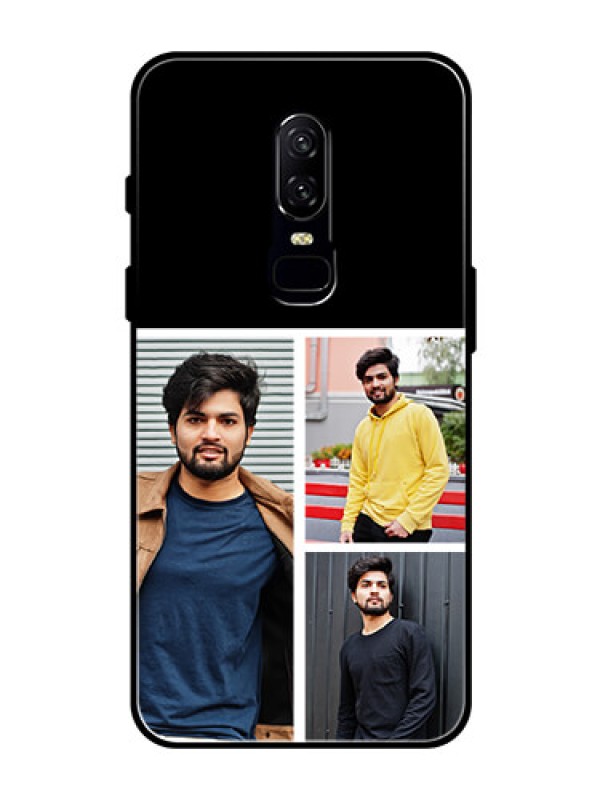 Custom OnePlus 6 Photo Printing on Glass Case  - Upload Multiple Picture Design