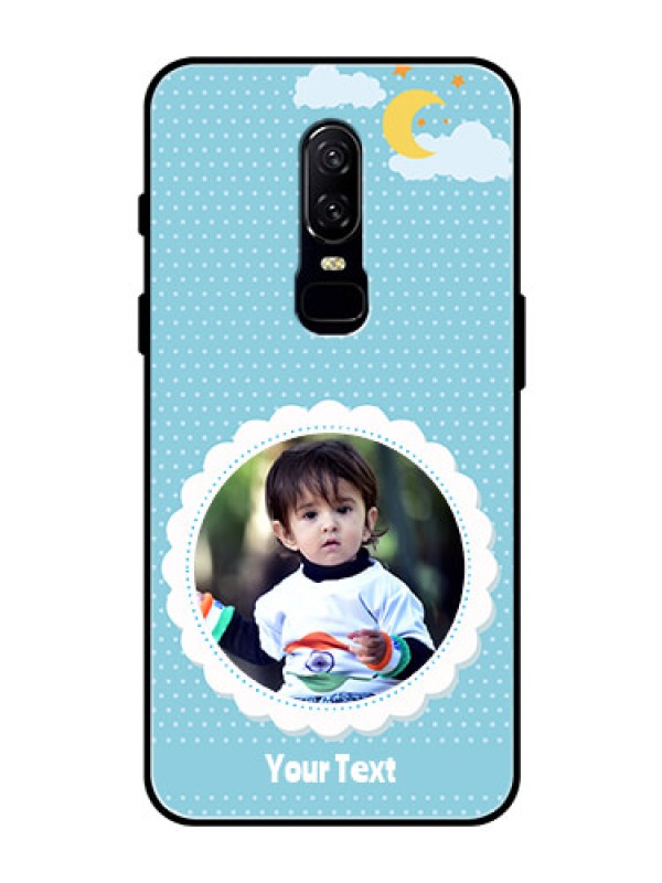 Custom OnePlus 6 Personalised Glass Phone Case  - Violet Pattern Design