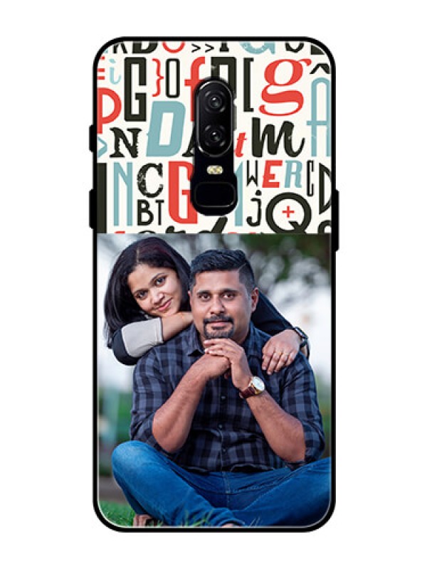 Custom OnePlus 6 Personalized Glass Phone Case  - Alphabet Design