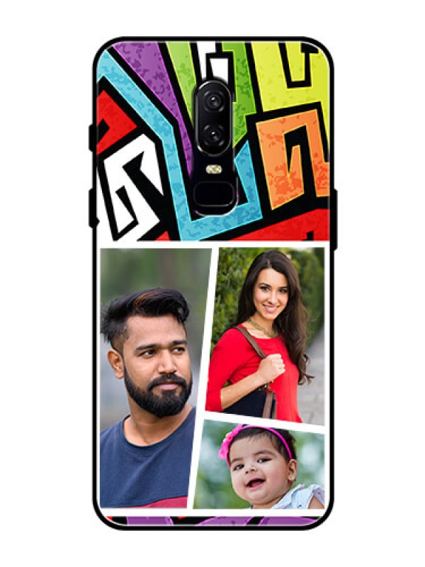 Custom OnePlus 6 Custom Glass Phone Case  - Graffiti pattern Design