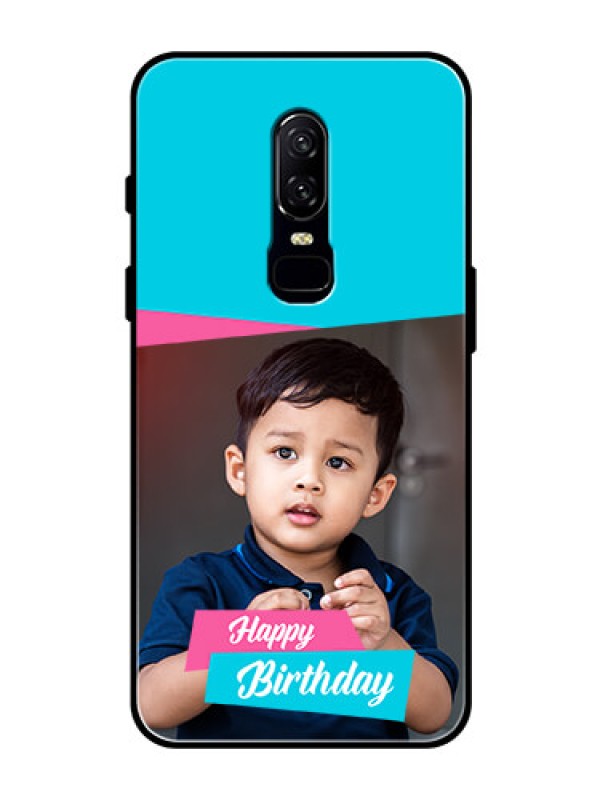 Custom OnePlus 6 Personalized Glass Phone Case  - Image Holder with 2 Color Design