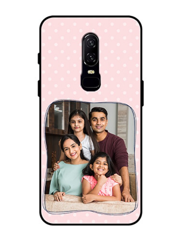 Custom OnePlus 6 Custom Glass Phone Case  - Family with Dots Design