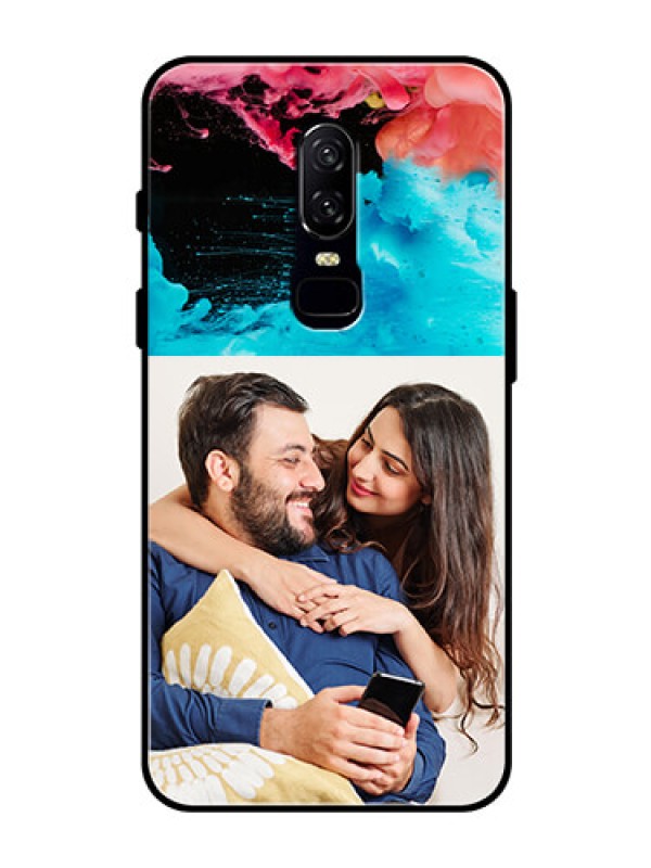 Custom OnePlus 6 Custom Glass Mobile Case  - Quote with Acrylic Painting Design