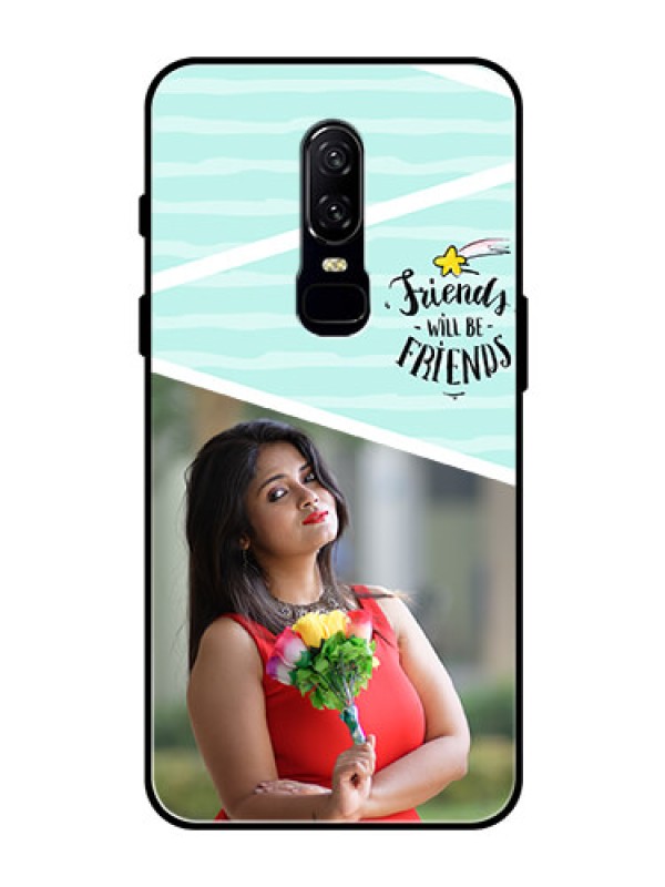 Custom OnePlus 6 Custom Glass Phone Case  - Friends Picture Icon Design