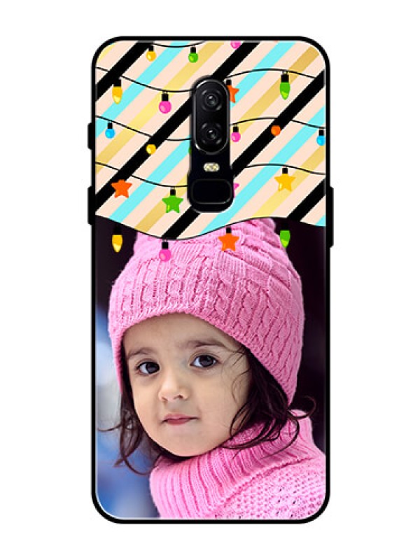 Custom OnePlus 6 Custom Glass Mobile Case  - Lights Hanging Design