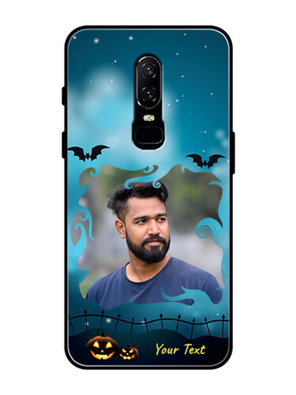 Custom OnePlus 6 Custom Glass Phone Case  - Halloween frame design