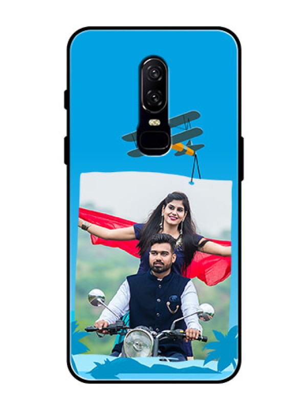 Custom OnePlus 6 Custom Glass Mobile Case  - Traveller Design 