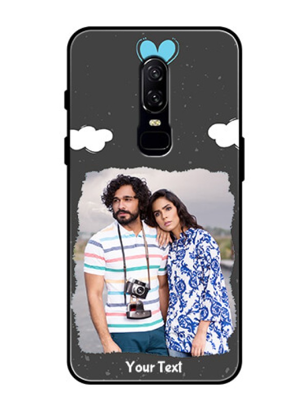 Custom OnePlus 6 Custom Glass Phone Case  - Splashes with love doodles Design