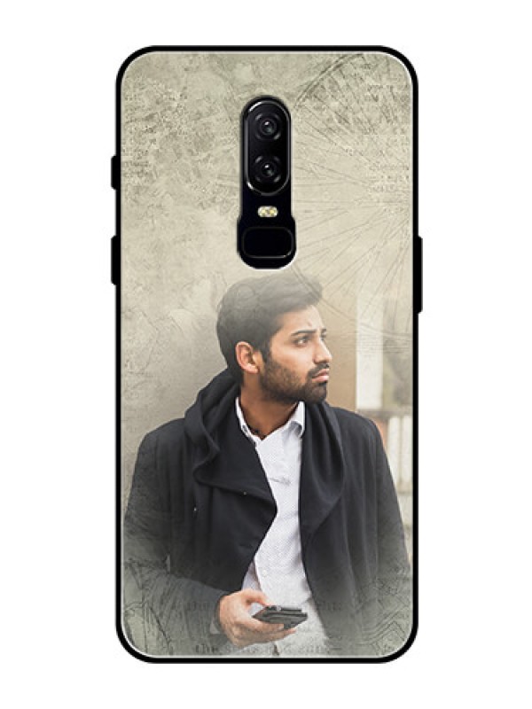 Custom OnePlus 6 Custom Glass Phone Case  - with vintage design