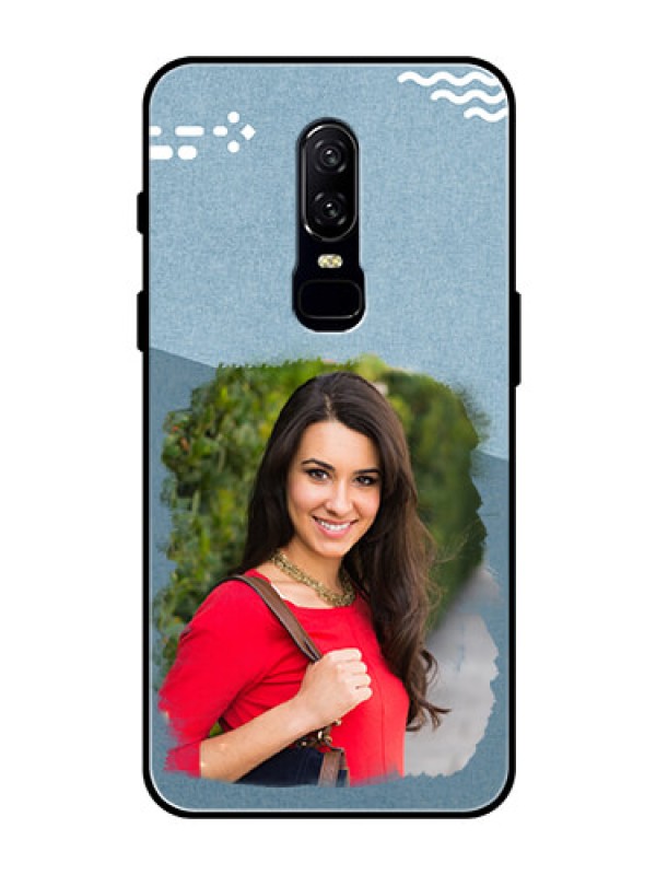 Custom OnePlus 6 Custom Glass Mobile Case  - Grunge Line Art Design
