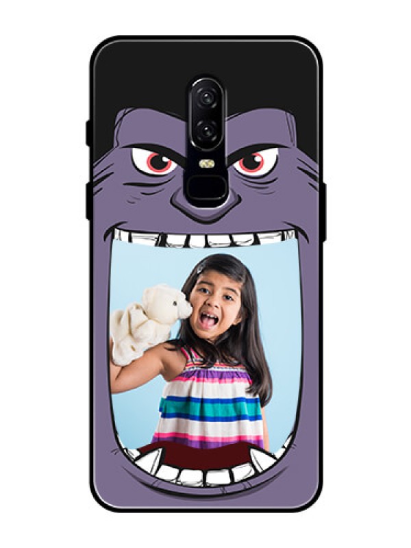 Custom OnePlus 6 Custom Glass Phone Case  - Angry Monster Design