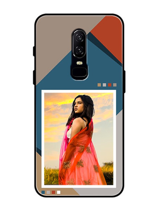 Custom OnePlus 6 Personalized Glass Phone Case - Retro color pallet Design