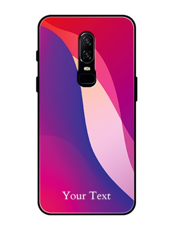 Custom OnePlus 6 Personalized Glass Phone Case - Digital abstract Overlap Design