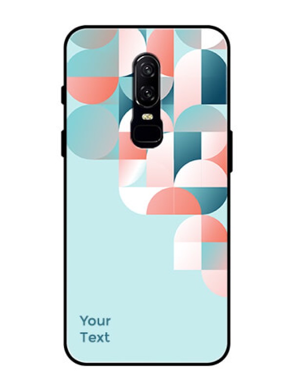 Custom OnePlus 6 Custom Glass Phone Case - Stylish Semi-circle Pattern Design