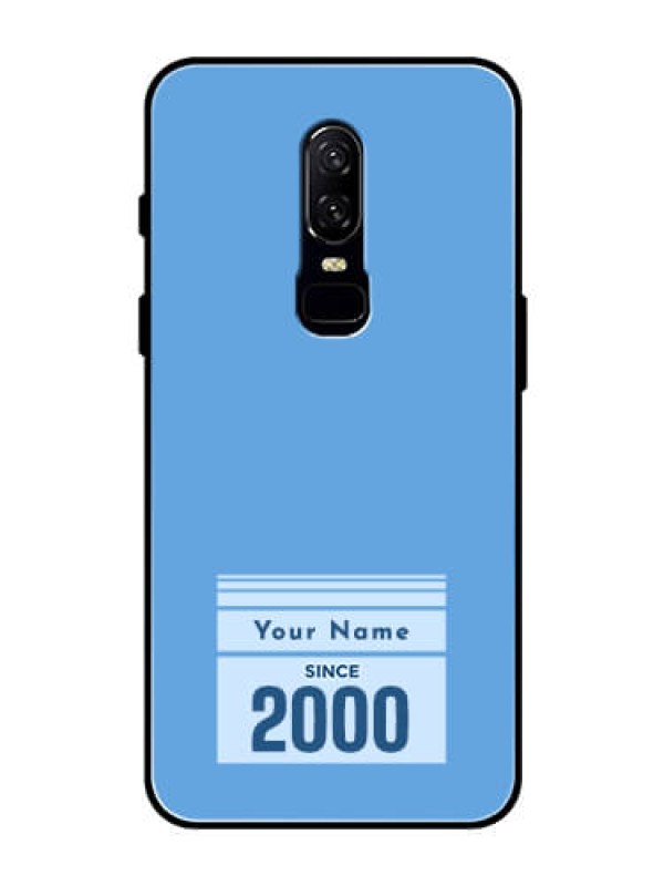 Custom OnePlus 6 Custom Glass Mobile Case - Custom Year of birth Design