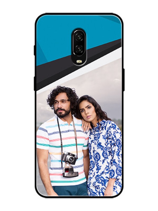 Custom OnePlus 6T Photo Printing on Glass Case  - Simple Pattern Photo Upload Design